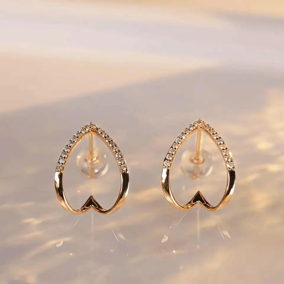 Curved Studded Ear Hugging Jacket Stud Earrings - Salty Accessories