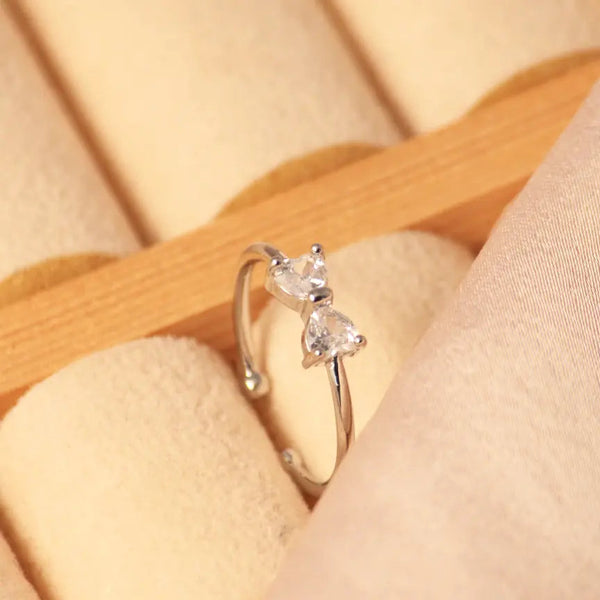 Cute Bow Silver Band