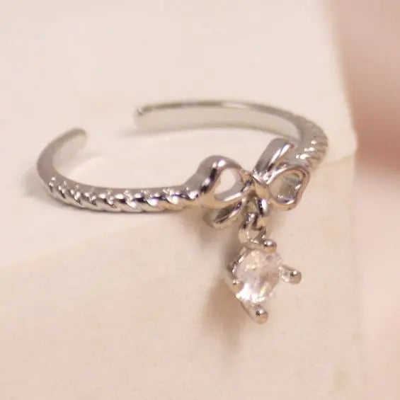 Cute Bow Tassel Ring
