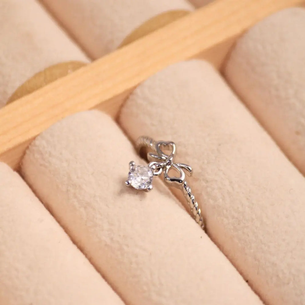Cute Bow Tassel Ring