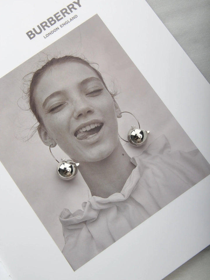 Cute Elegant Bean Fashion Hoop Stud Silver Earrings - Salty Accessories