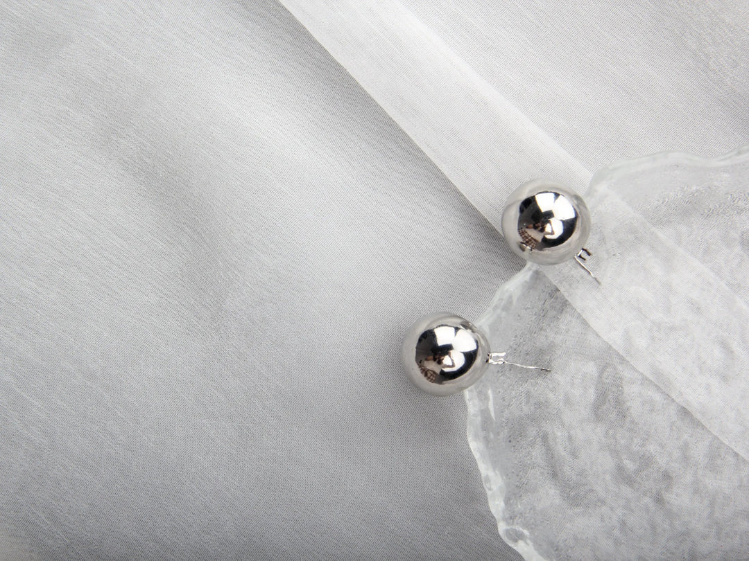 Cute Elegant Bean Fashion Hoop Stud Silver Earrings - Salty Accessories
