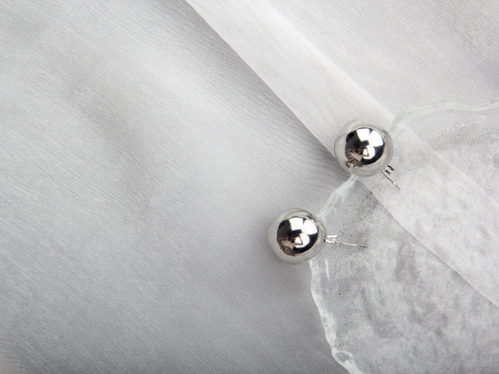 Cute Elegant Bean Fashion Hoop Stud Silver Earrings - Salty Accessories