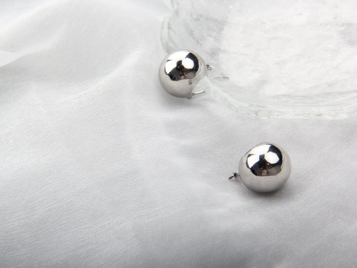 Cute Elegant Bean Fashion Hoop Stud Silver Earrings - Salty Accessories