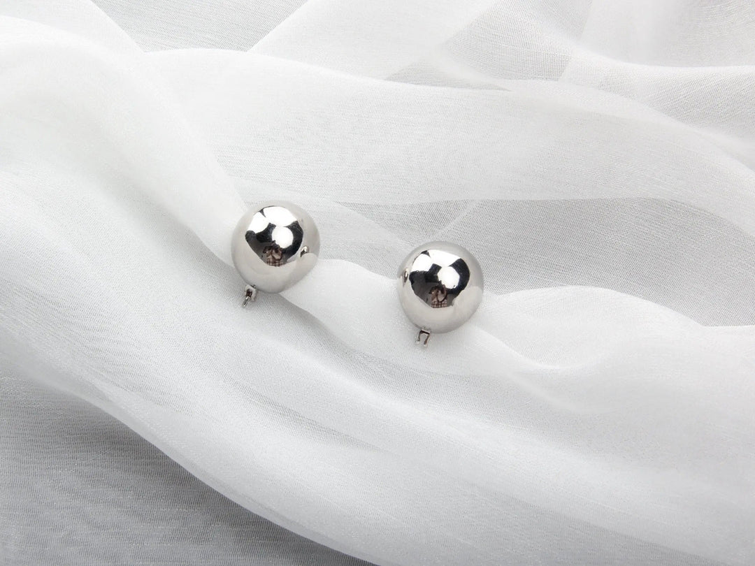 Cute Elegant Bean Fashion Hoop Stud Silver Earrings - Salty Accessories