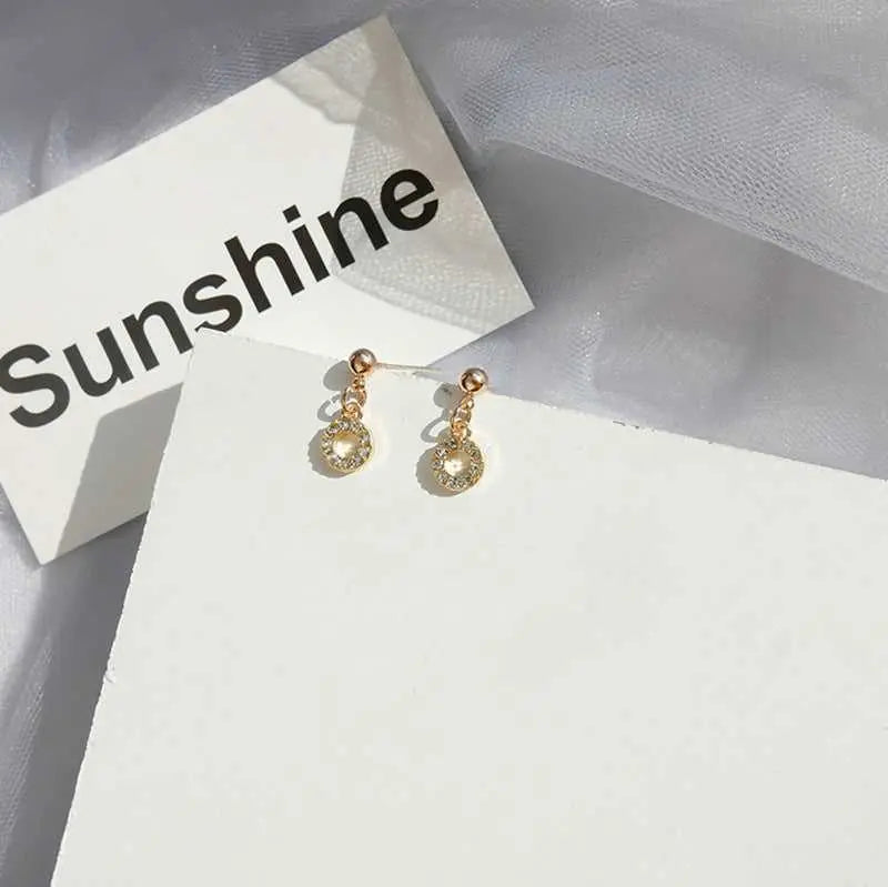 Cute Small Round Zirconia Studded Stud Earrings - Salty Accessories