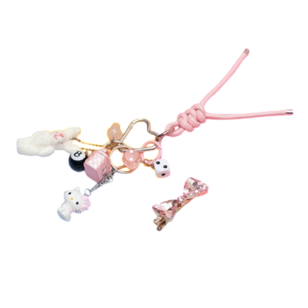 Chic in Pink Bag Charm and Hair Pin Combo