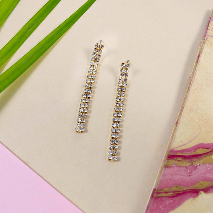 Cubic Zircona Double Tassel Danglers