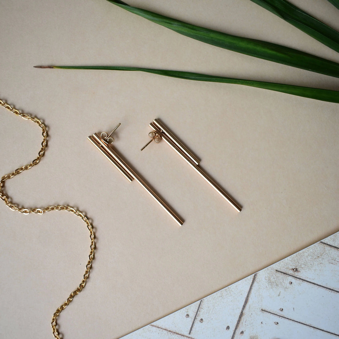 2-in-1 Creative Double Line Earrings - Salty Accessories