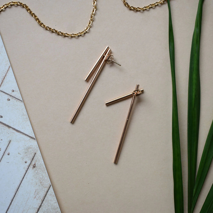 2-in-1 Creative Double Line Earrings - Salty Accessories