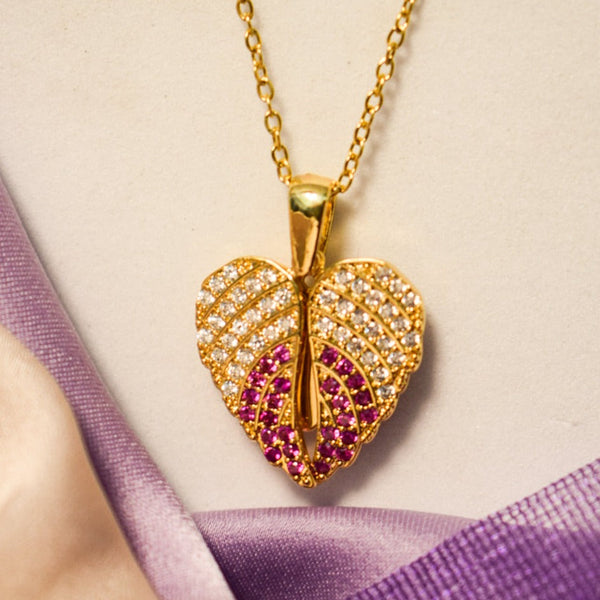 Rosy Heart Diamond Gleam Necklace