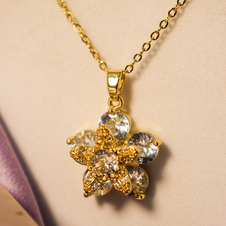 Blossom Waltz Golden Necklace - Salty Accessories
