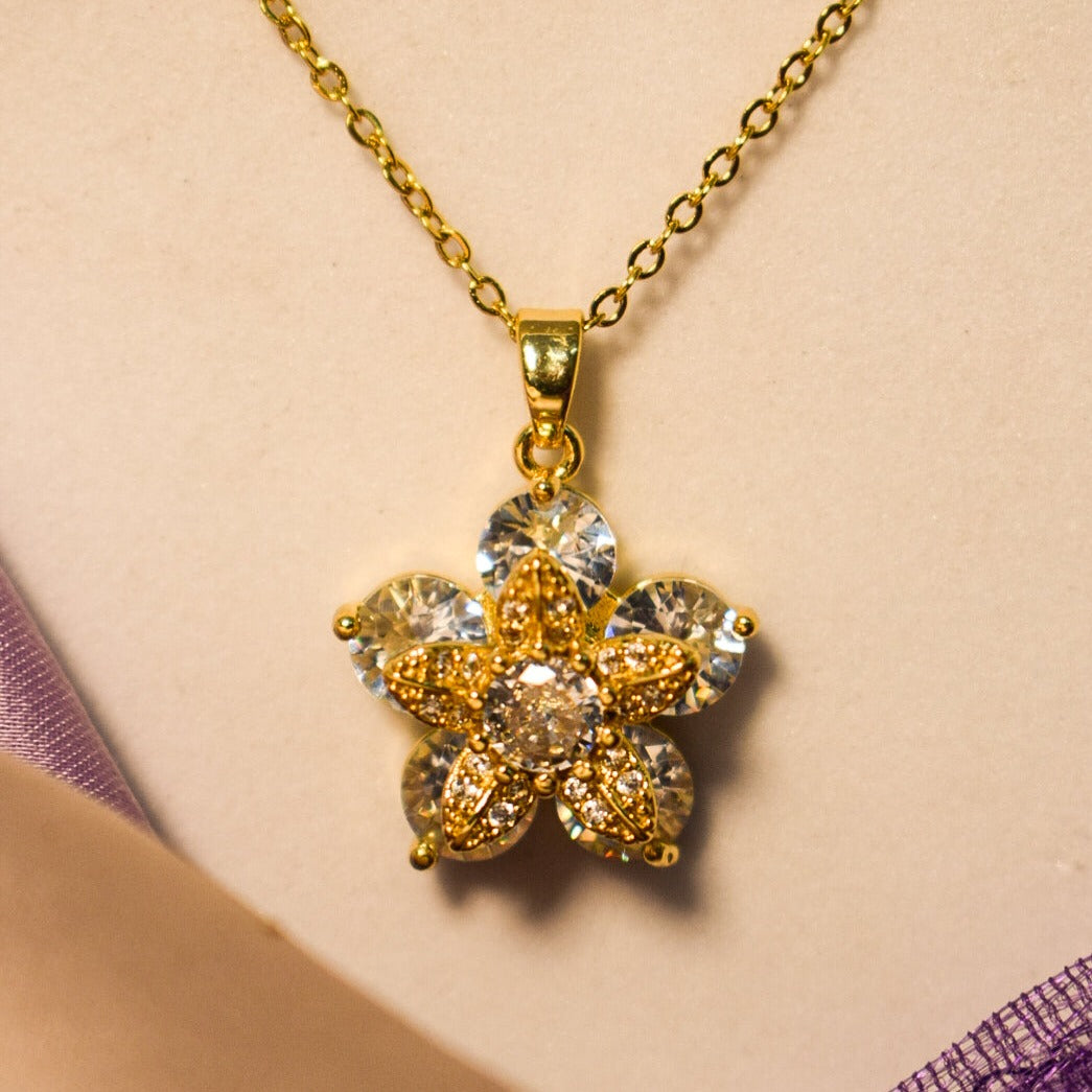 Blossom Waltz Golden Necklace - Salty Accessories