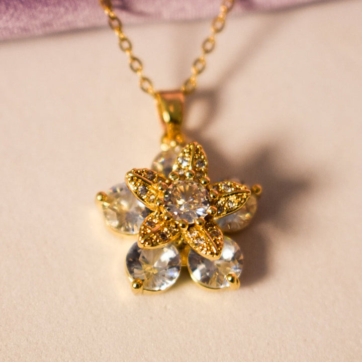 Blossom Waltz Golden Necklace - Salty Accessories