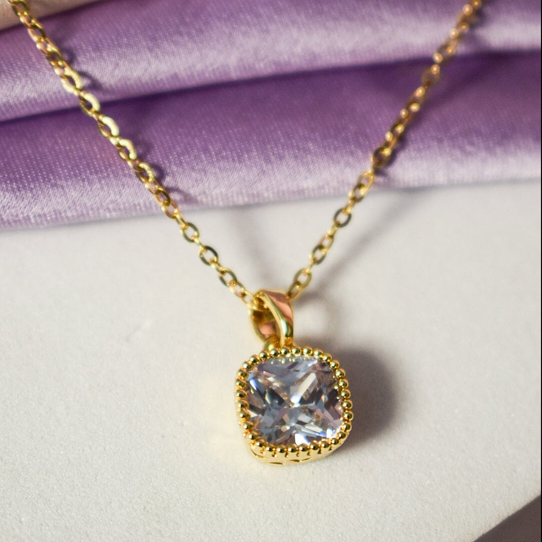 Dainty Golden Diamond Elegance Pendant - Salty Accessories
