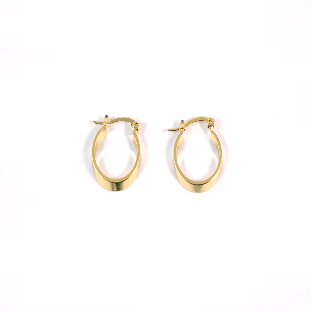 Minimalist Gold Oval Huggies - Salty Accessories