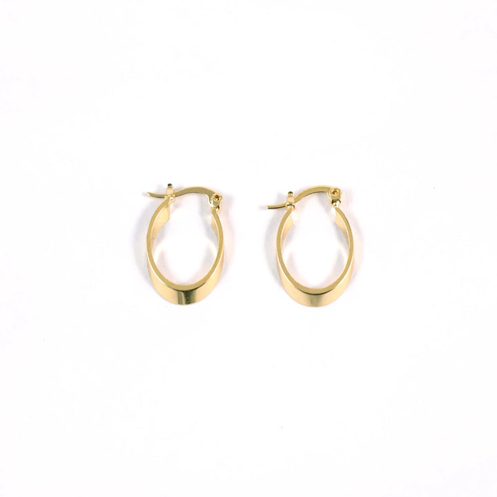 Minimalist Gold Oval Huggies - Salty Accessories