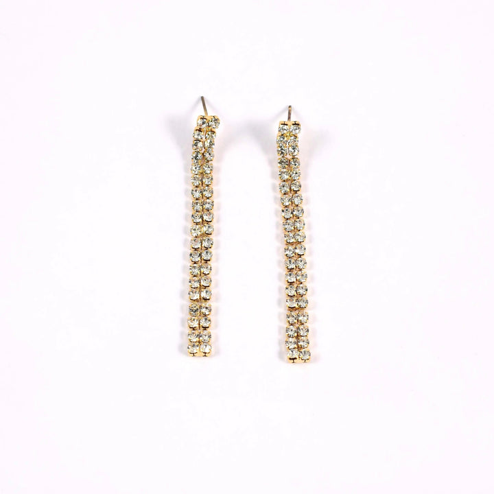 Cubic Zircona Double Tassel Danglers
