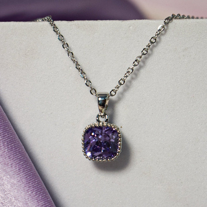 Dainty Silver Stoned Diamond Elegance Pendant - Salty Accessories