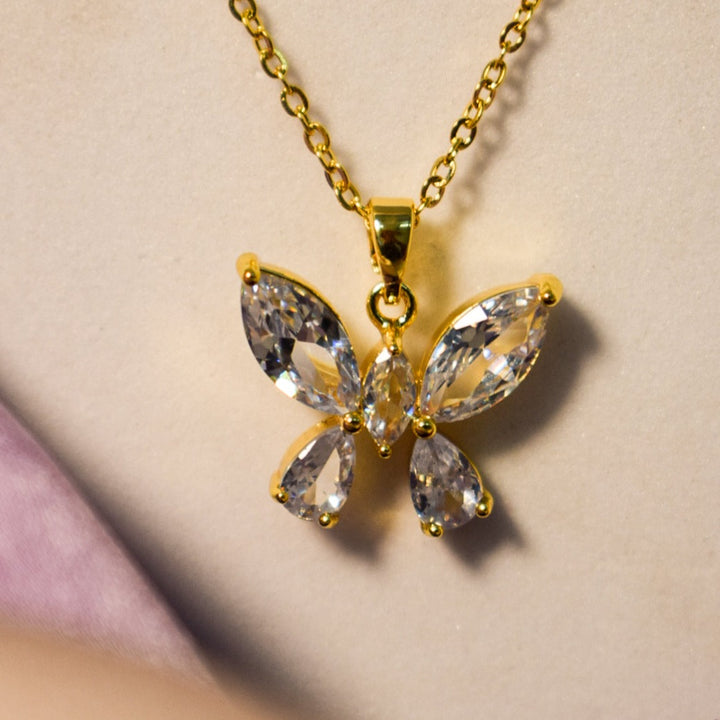 Crystal Flutter Butterfly Necklace
