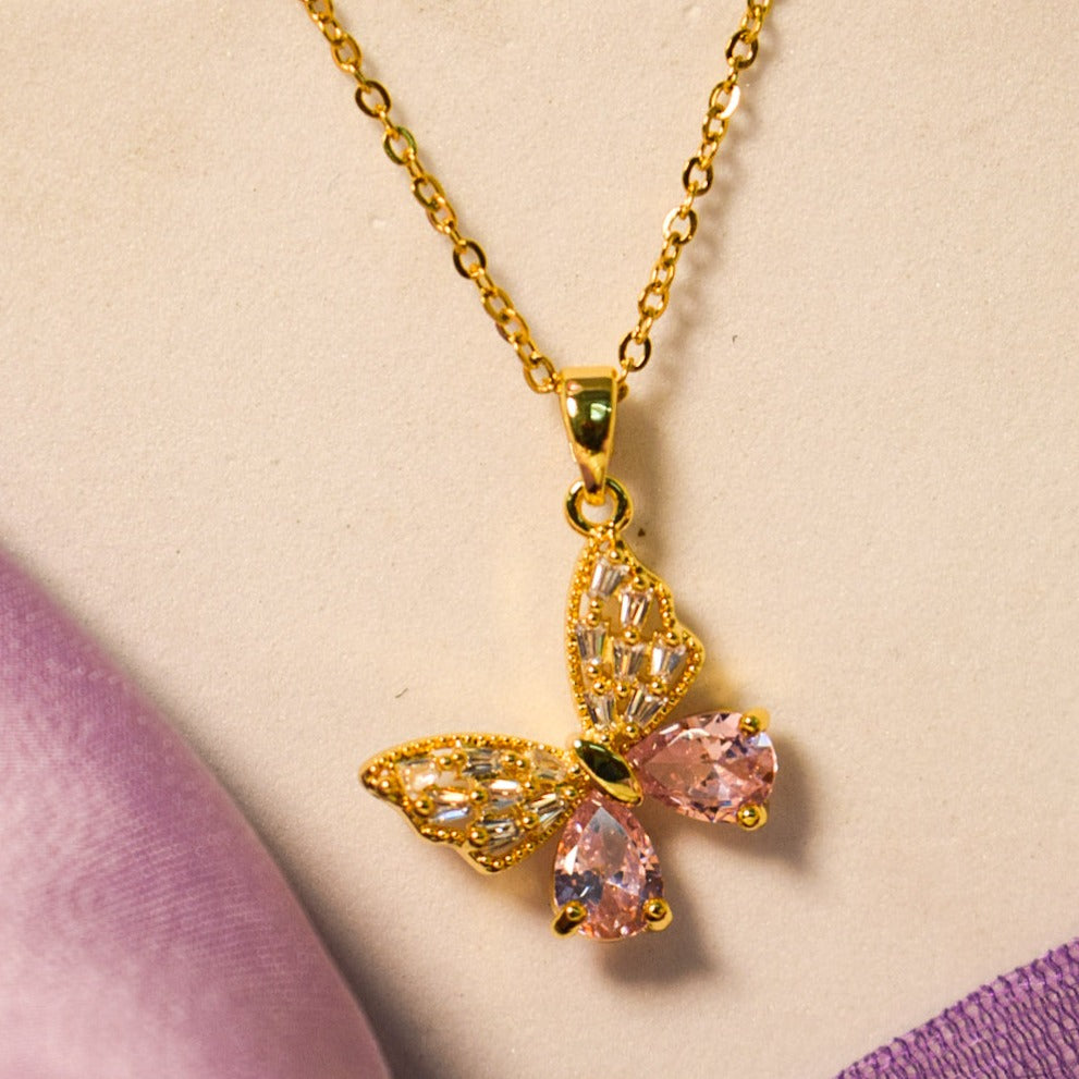 Butterfly Crystal Whispers Necklace - Salty Accessories