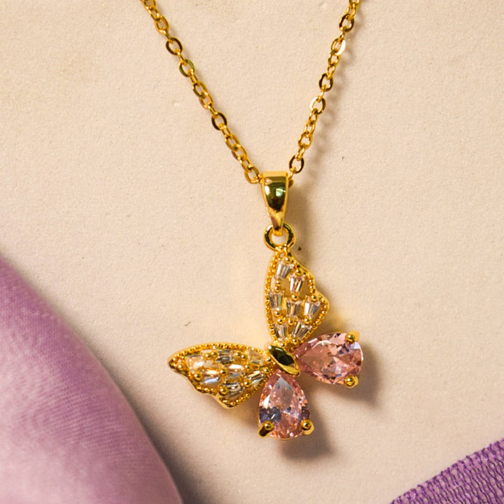 Butterfly Crystal Whispers Necklace - Salty Accessories