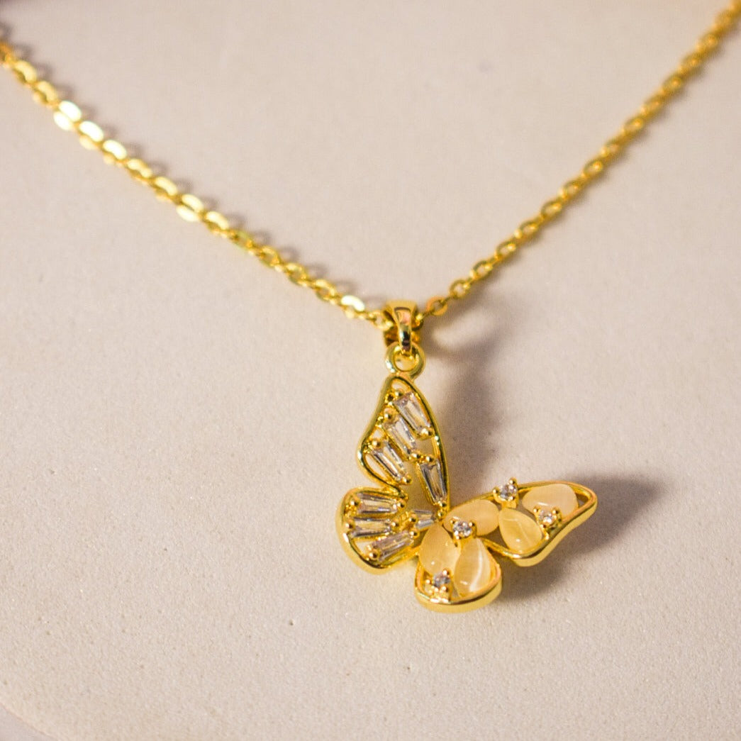 Butterfly Kisses Golden Necklace - Salty Accessories