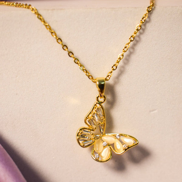Butterfly Kisses Golden Necklace