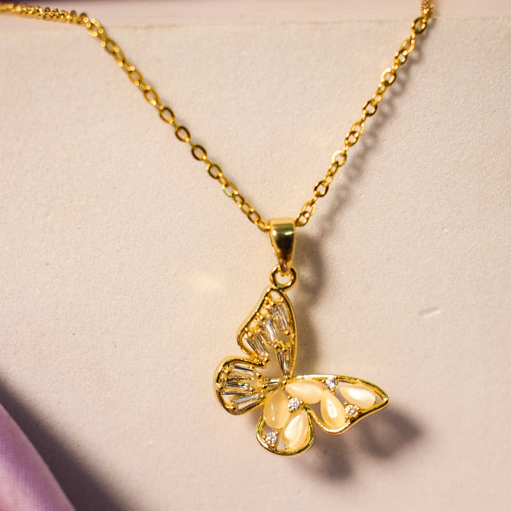Butterfly Kisses Golden Necklace - Salty Accessories
