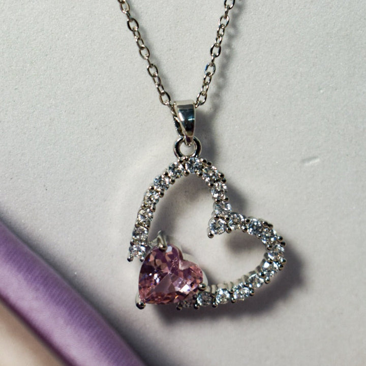 Timeless Heart Sparkle Silver Necklace - Salty Accessories