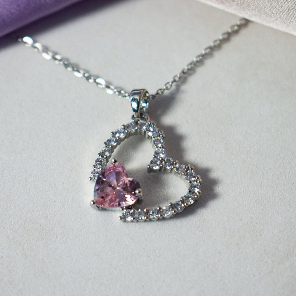 Timeless Heart Sparkle Silver Necklace
