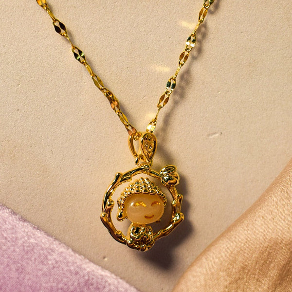 Gemfire Luster Golden Necklace