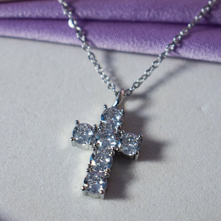 Diamond Filled Silver Cross - Salty Accessories