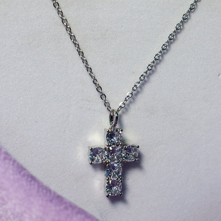 Diamond Filled Silver Cross Salty