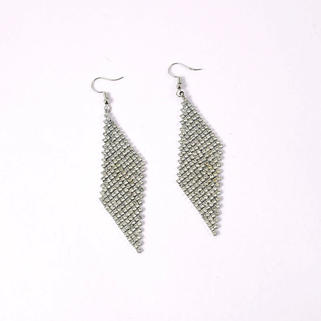 Rhinestone Long Tassel Drop Earrings - Salty Accessories