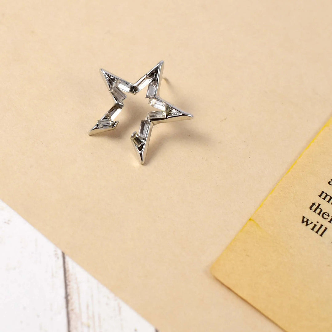 Crystal Open Star Stud Earrings - Salty Accessories