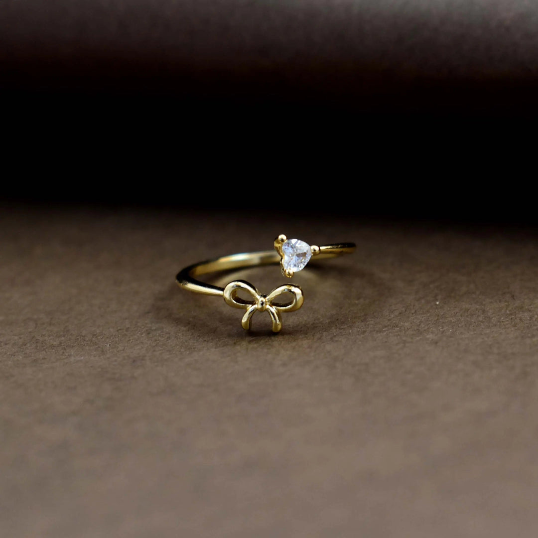 Bow love gold ring - Salty Accessories