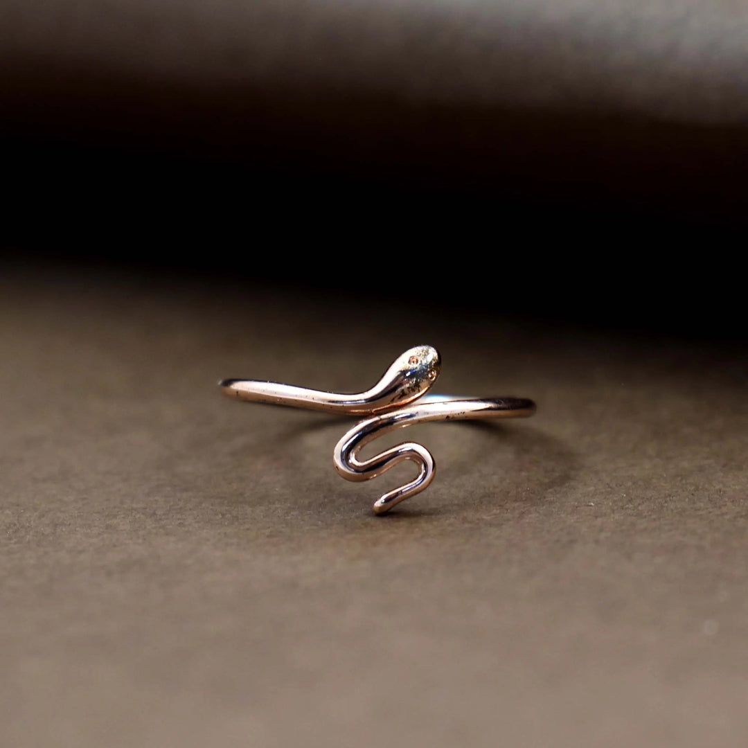 Slithering snake rose-gold ring - Salty Accessories