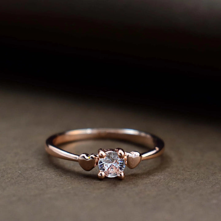 Heartbound crystal rose-gold ring - Salty Accessories