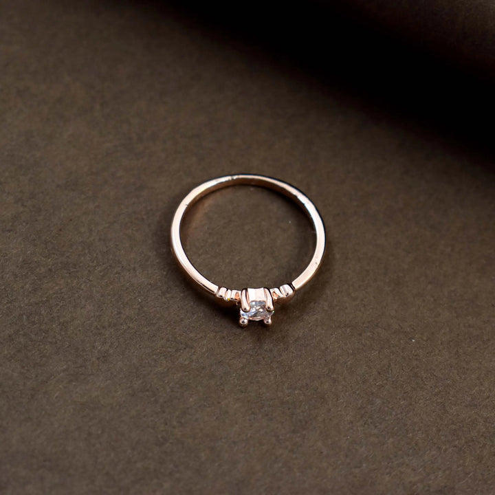 Heartbound crystal rose-gold ring - Salty Accessories