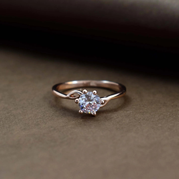 Negative almond rose-gold ring - Salty Accessories