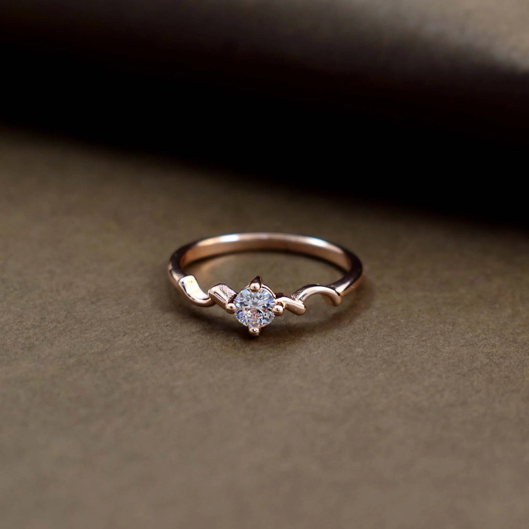Curved wave rose-gold ring - Salty Accessories