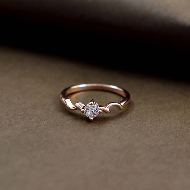 Curved wave rose-gold ring - Salty Accessories