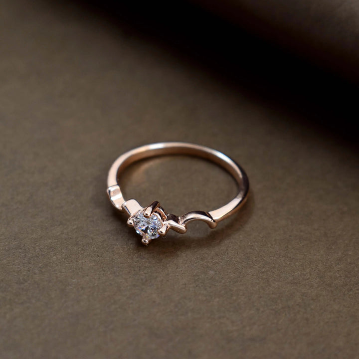 Curved wave rose-gold ring - Salty Accessories