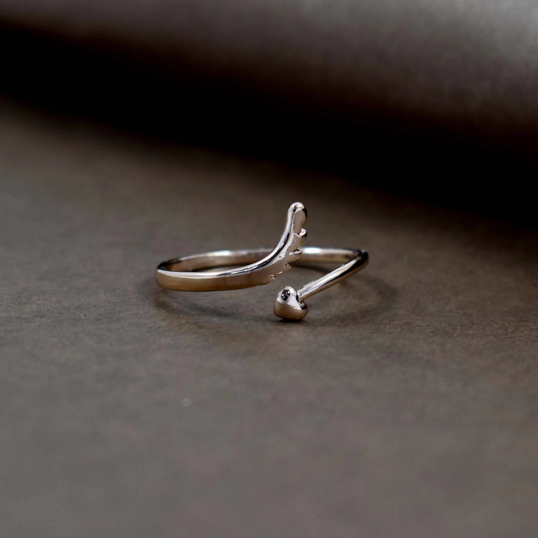 Feather amor rose-gold ring - Salty Accessories