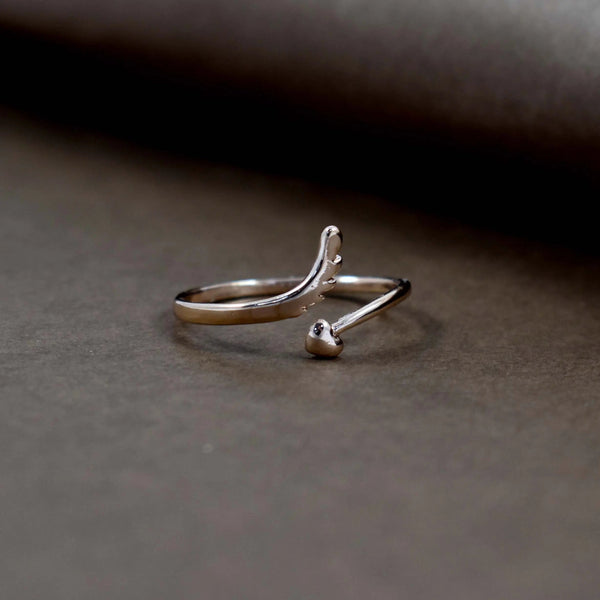Feather amor rose-gold ring