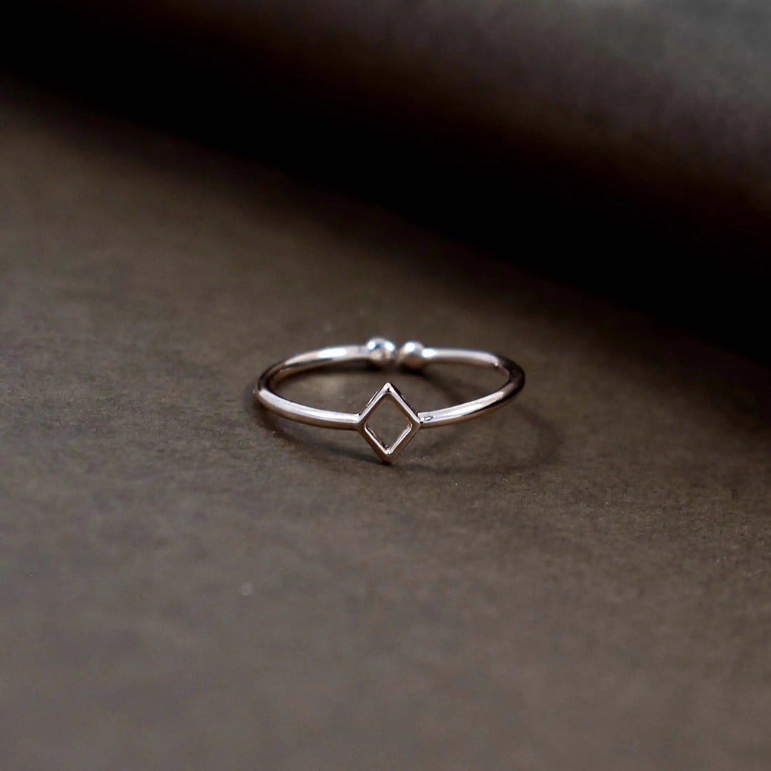 Hollow diamond rose-gold ring - Salty Accessories