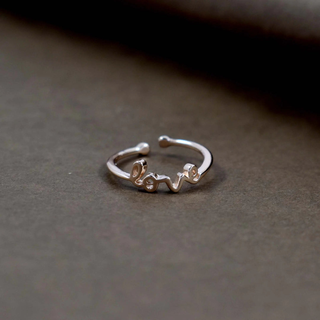 Love lettering rose-gold ring - Salty Accessories