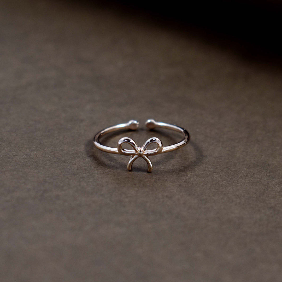 Silk bow rose-gold ring Salty
