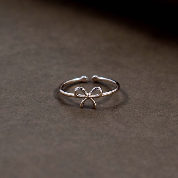 Silk bow rose-gold ring